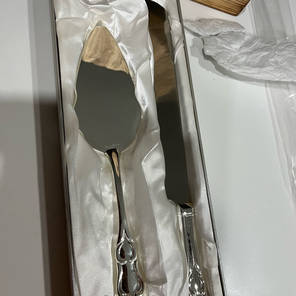 Wedding Knife and Server Set silver